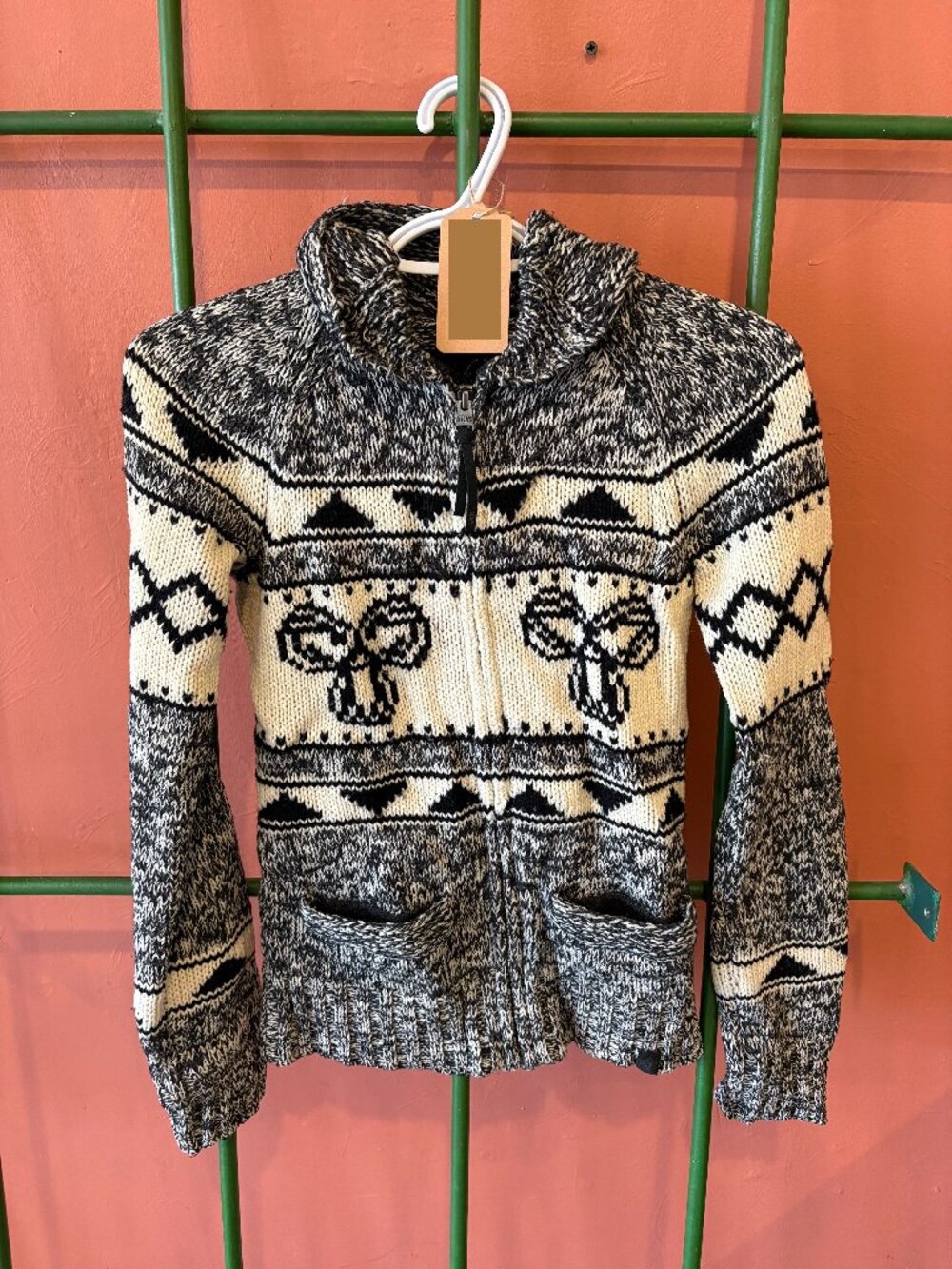 2010s tna 100% lambswool knit zip sweater